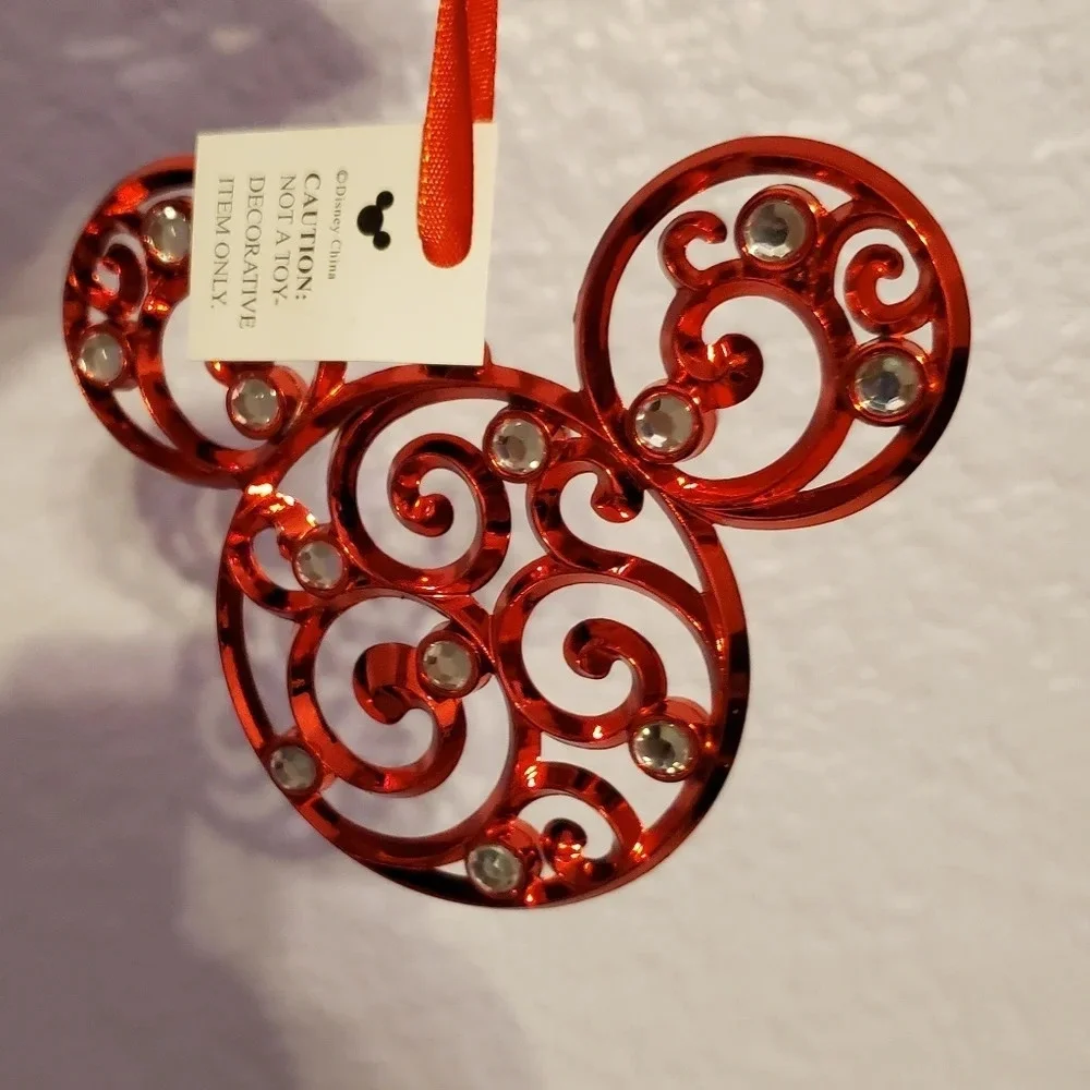 New Disney Mickey Mouse Icon Filigree Christmas Ornament Vintage